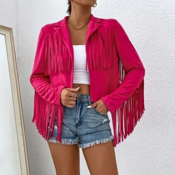 Fringe Trim detailed long sleeve Open Front Jacket - Picture 2 of 6